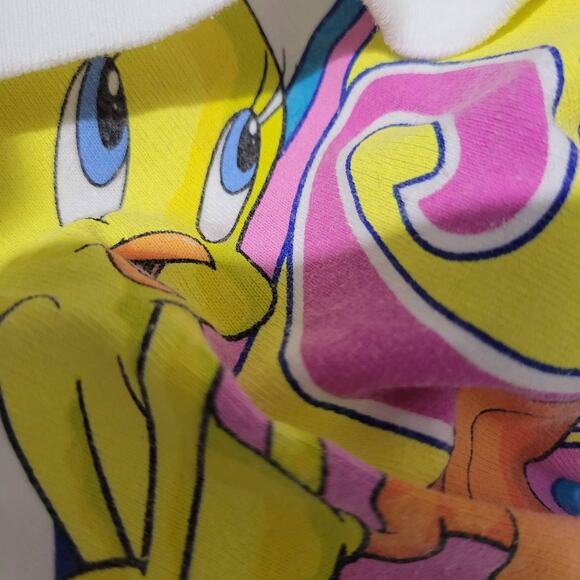 Vintage Tweety Bird Tee Warner Bros T Shirt Graphic White Cotton Crew Neck XXL - Picture 12 of 15